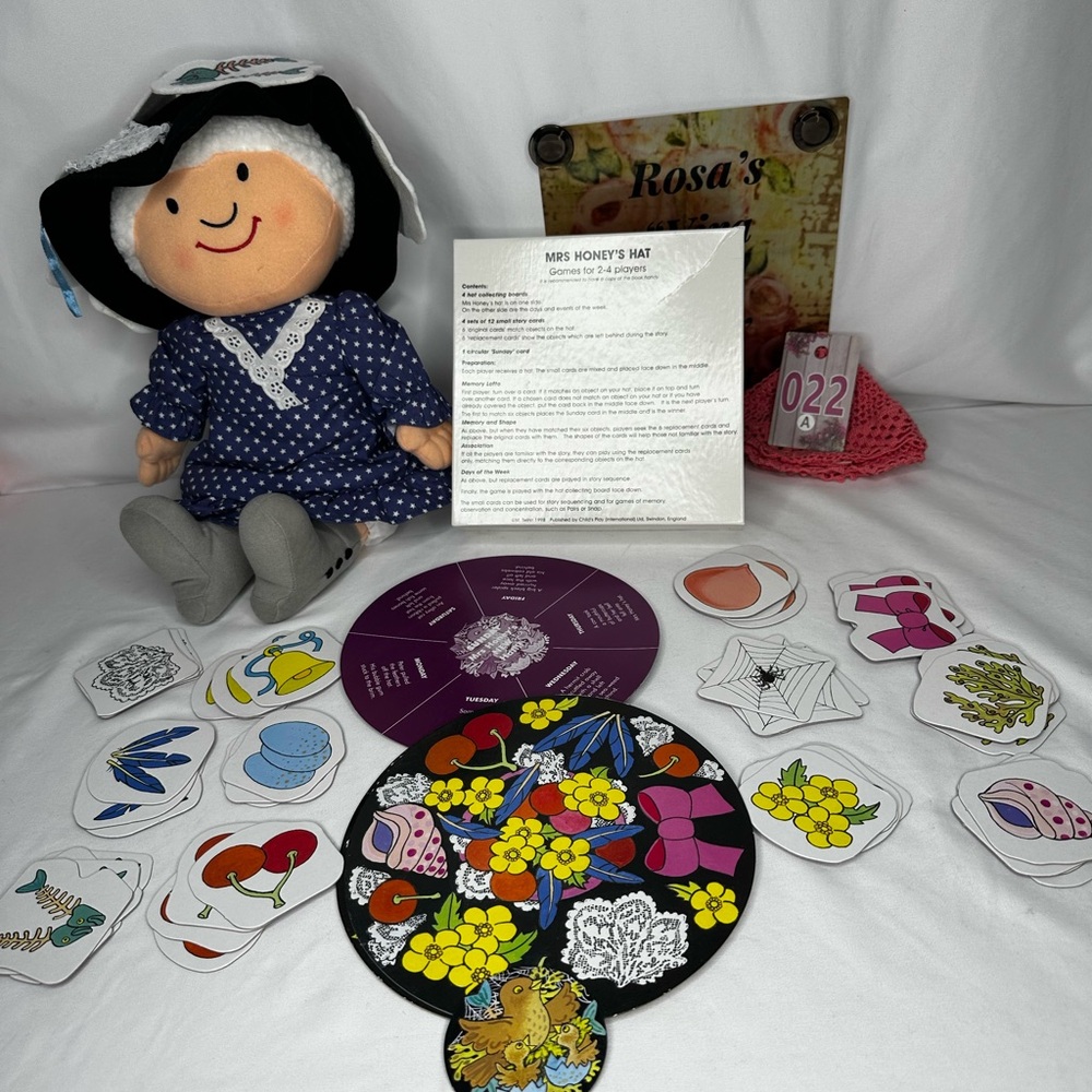 Vintage New without Bag Mrs Honey's Hat Polka Dot Doll with Book and Game Set - Picture 9 of 11